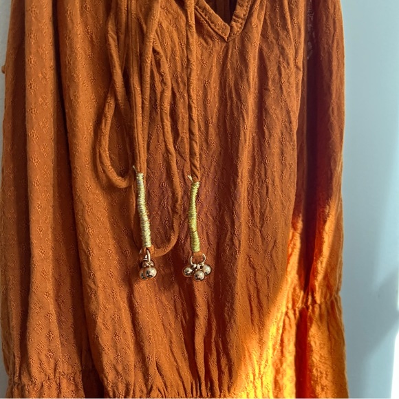Free People Shake It Up Dress xs Burnt Orange Gold Intimately - Picture 3 of 6